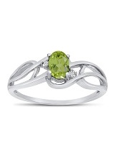 lovely white gold oval peridot gemstone birthstone baby ring